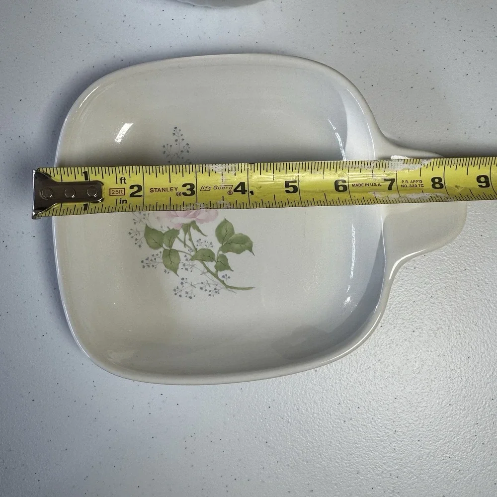Vintage Japan Floral Ceramic Design Baking Dish Set of 2